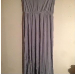 Baby blue strapless maxi